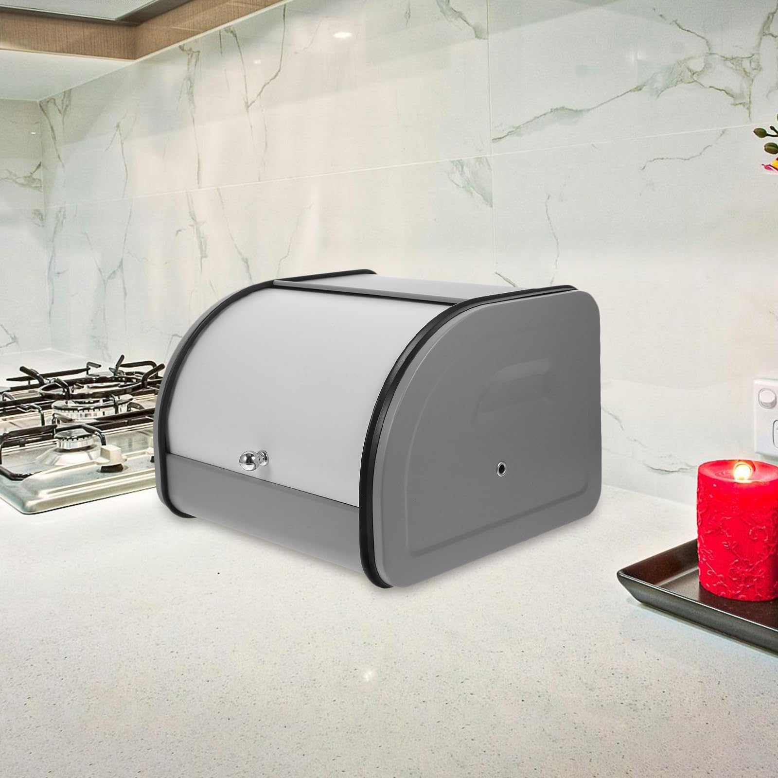 Operitacx Caja de Pan para Encimera de Cocina de Hierro Multifunción