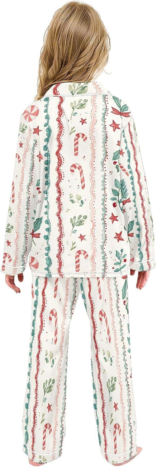 Silk Pajama Sets Long Sleeve Pajamas Soft Sleepwear 2 Piece Pjs Set