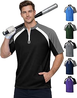 Men’s Baseball Cage Jacket Short Sleeve Windproof & Water-Resistant Baseball Pullover for Batting Practice Coaches Jacket