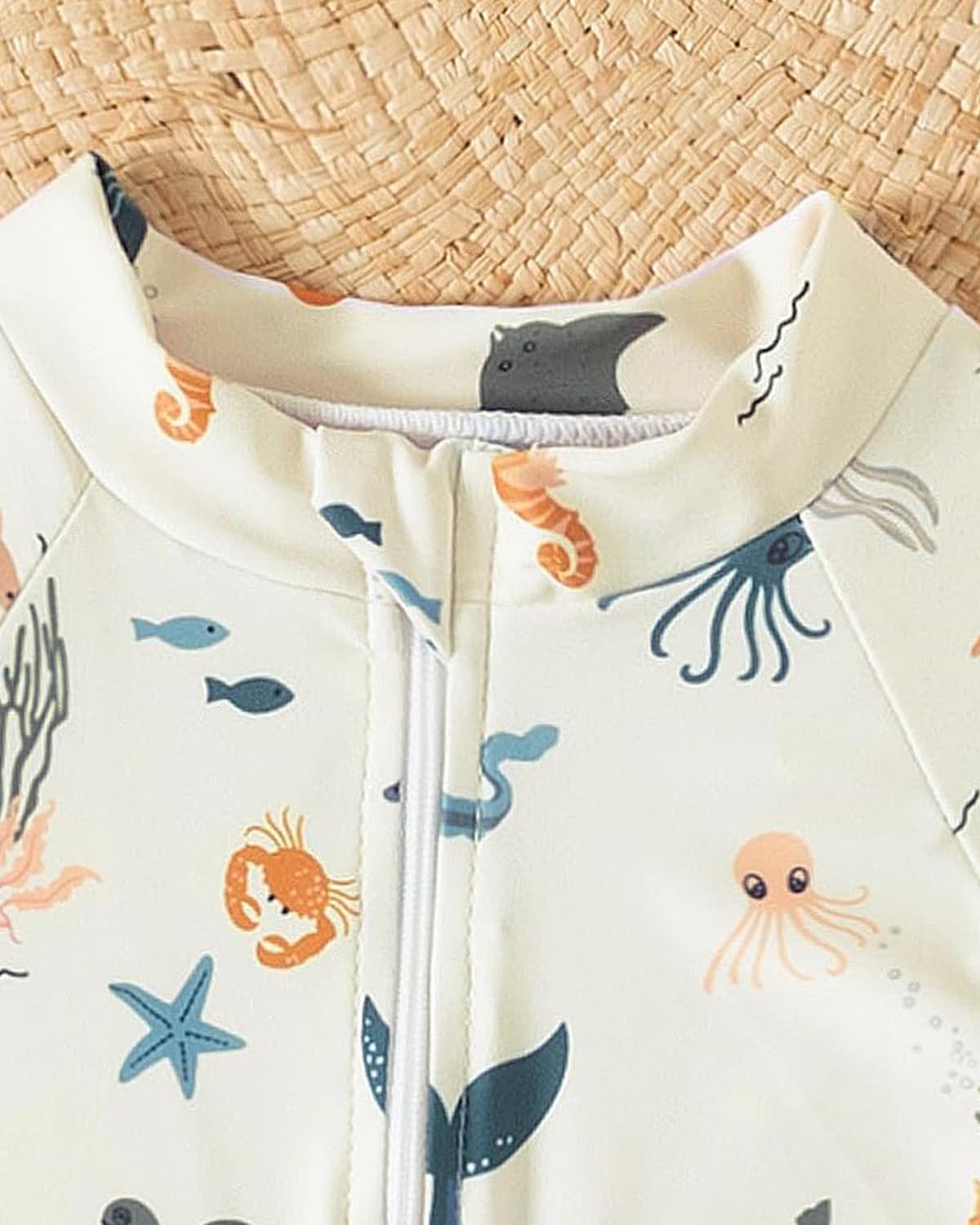WYTbaby Maillot de bain pour bébé - Vêtement UV - Une pièce - Manches courtes - Protection UV - Pour bébé garçon - Avec chapeau de soleil