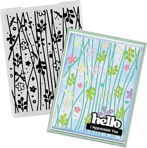 Flores Ramas Carpetas de grabado de plástico para hacer tarjetas Fondo Scrapbooking Plantilla de plástico Álbum de fotos Papel de tarjeta Hecho a