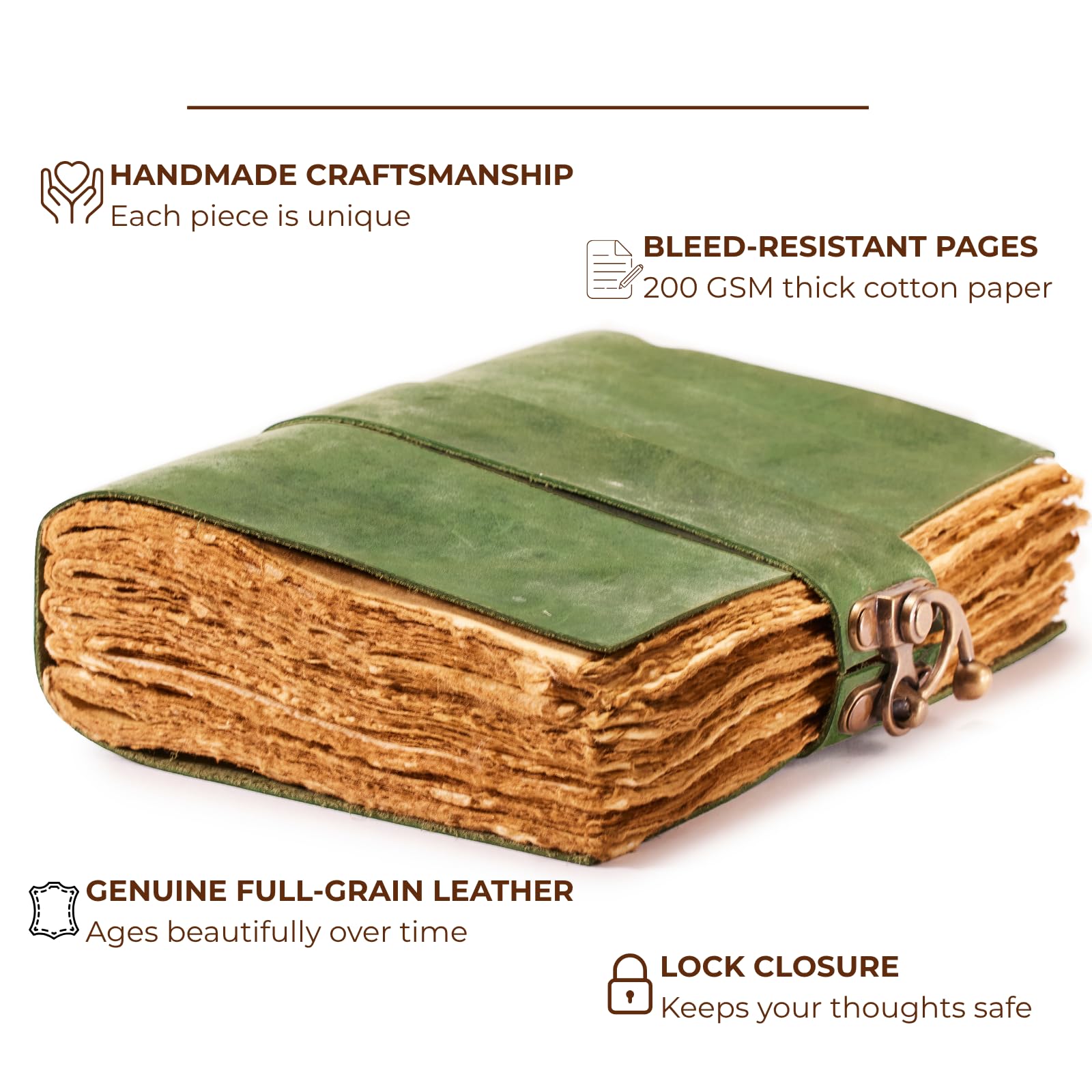 Amazon | NomadCraftsCo. ヴィンテージレザージャーナル - ロック留め