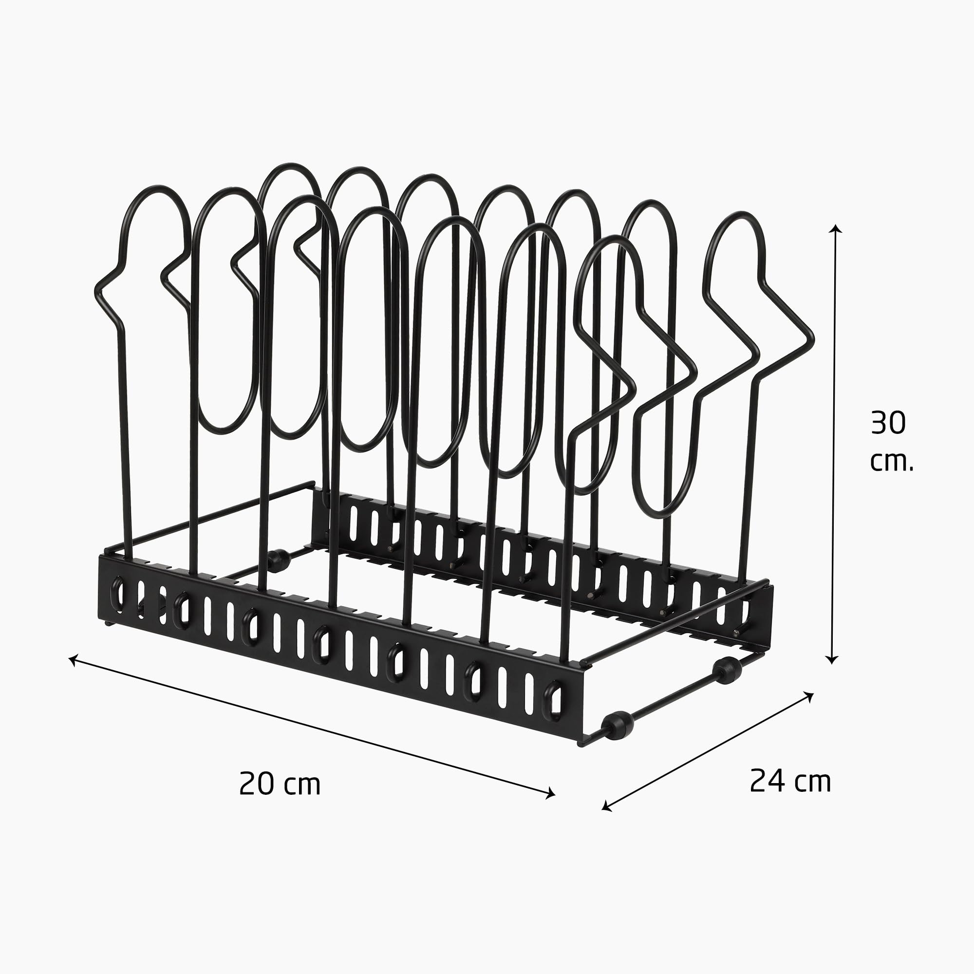 Image secondaire de Organisateur de Poêles Amig - 6 Compartiments Réglables en Acier Noir
