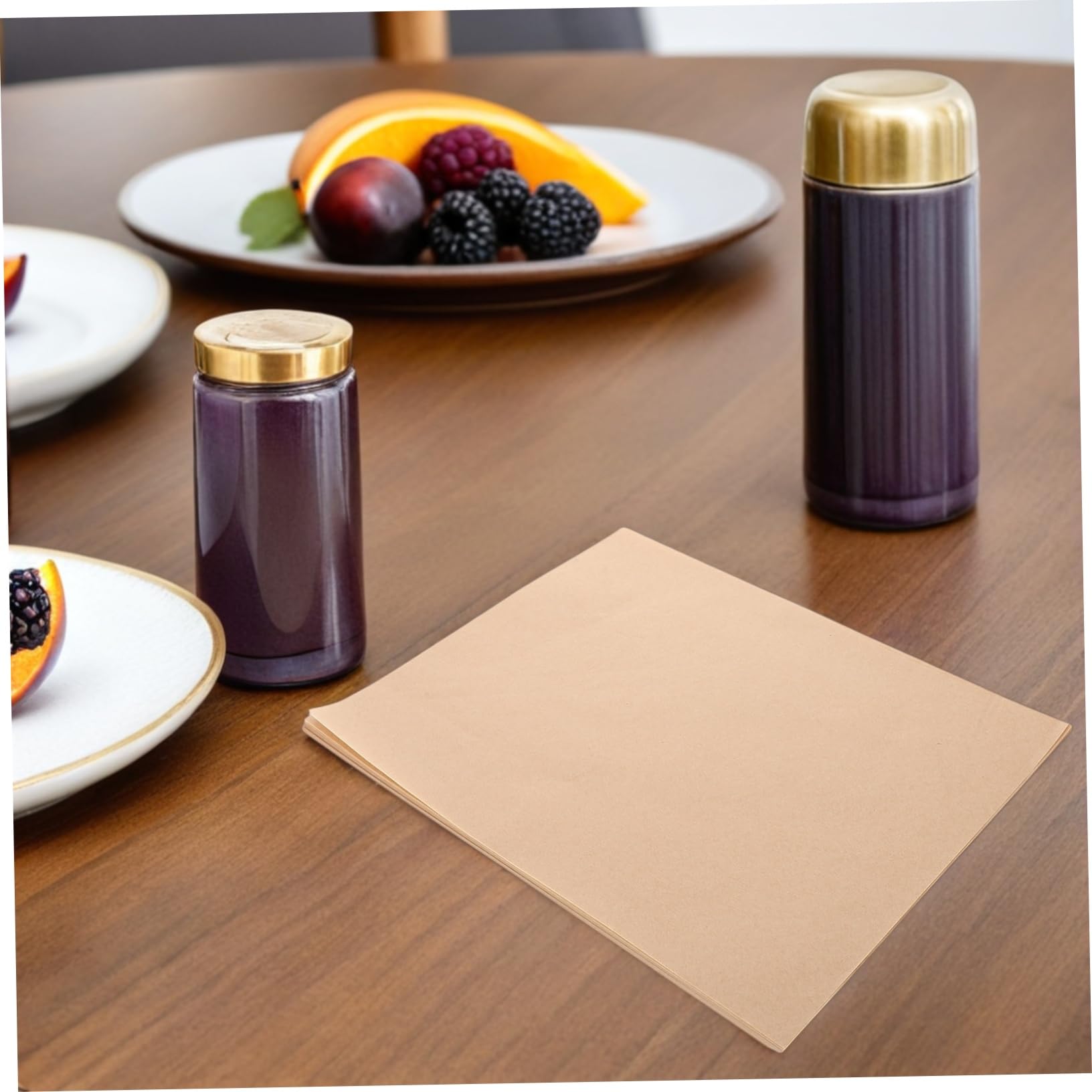 COLLBATH 500piezas Bandeja De Horno Papel Vegetal De Papel Para Hornear Almohadillas Antigrasa Para Pizza Barbacoa y Aperitivos Fritos Cocina y Exteriores