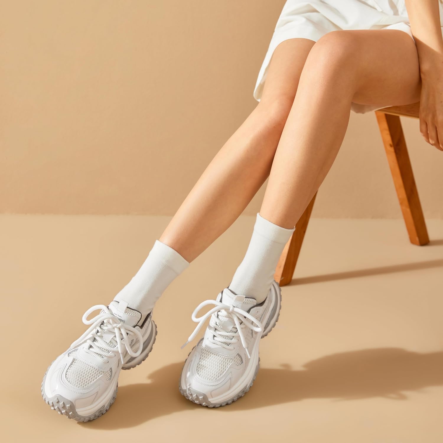 BEAU TODAY Chunky Sneakers for Women,Fashion Platform Walking Sneakers,Comfortable Arch Support Tennis Dad Shoes - Image 2