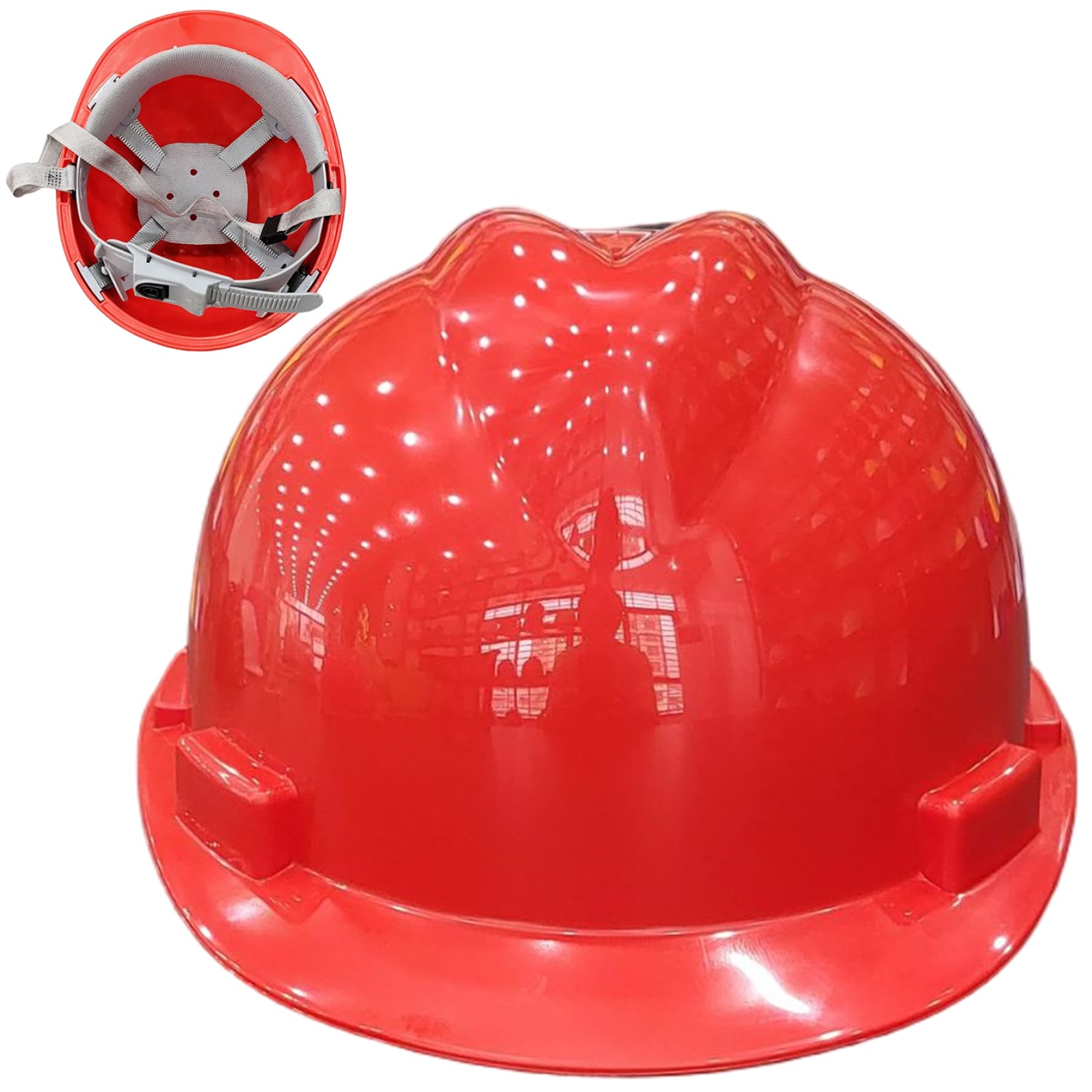 Elmetto Protettivo per Bambini, elmetto Protettivo per Casco di Sicurezza Regolabile da 19, 7-23, 6 Pollici, Sospensione a 4 Punti, Ideale per i più Piccoli, Rosso