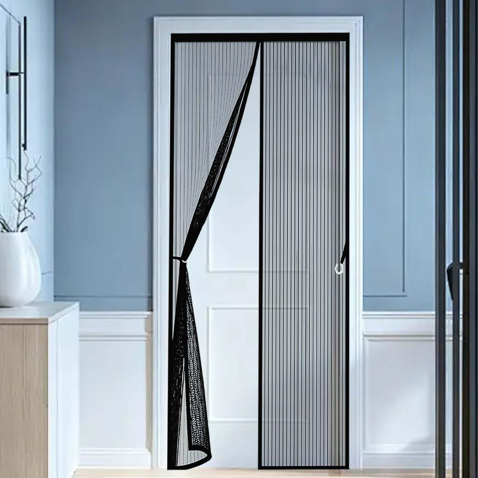 Magnetic Fly Screen for Doors 160 x 237 cm Durable, Keeps Bugs Out, Kid and Pet Friendly Magnetic Fly Screen Door Curtain Lets Fresh Air in, Hundreds of Sizes, Black