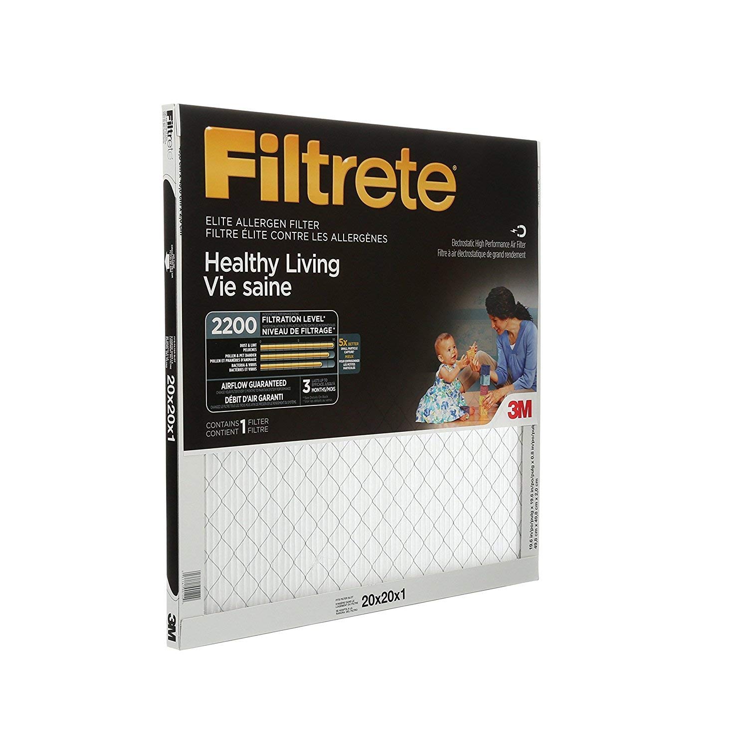 20x20x1 MPR 2200 Filtrete Elite Allergen Reduction Filter - Single