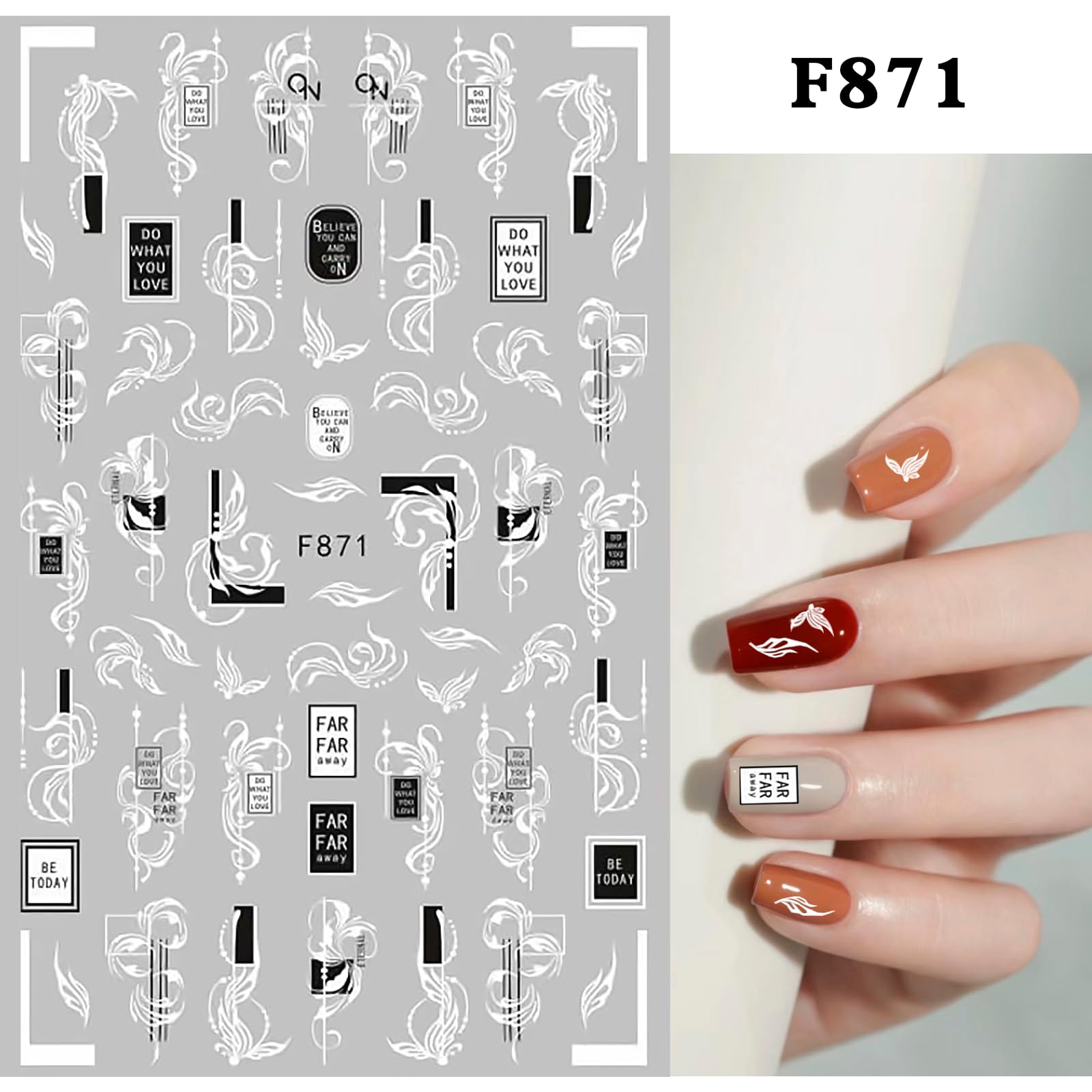 6 Bögen 3D Sommer-Blumen Nagelsticker – Selbstklebend, UV-härtend, Für DIY-Nageldesign