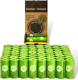 The Original Poop Bags® Countdown Rolls, Dog Poop Bags, 960 Counts Dog Bags, 38% Plant Based & 62% PE Dog Bag, Poop Bag, 9x13 Inches Doggy Poop Bags, Unscented Dog Waste Bags