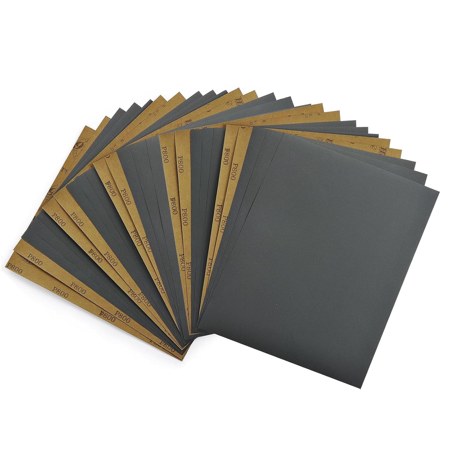 25 PCS 800 Grit Wet Dry Sandpaper, 9 x 11 Inch Silicon Carbide Sanding Sheets, Premium Waterproof Abrasive Paper for Hand & Machine Sanding, Furniture Finishing & Scratch Removal