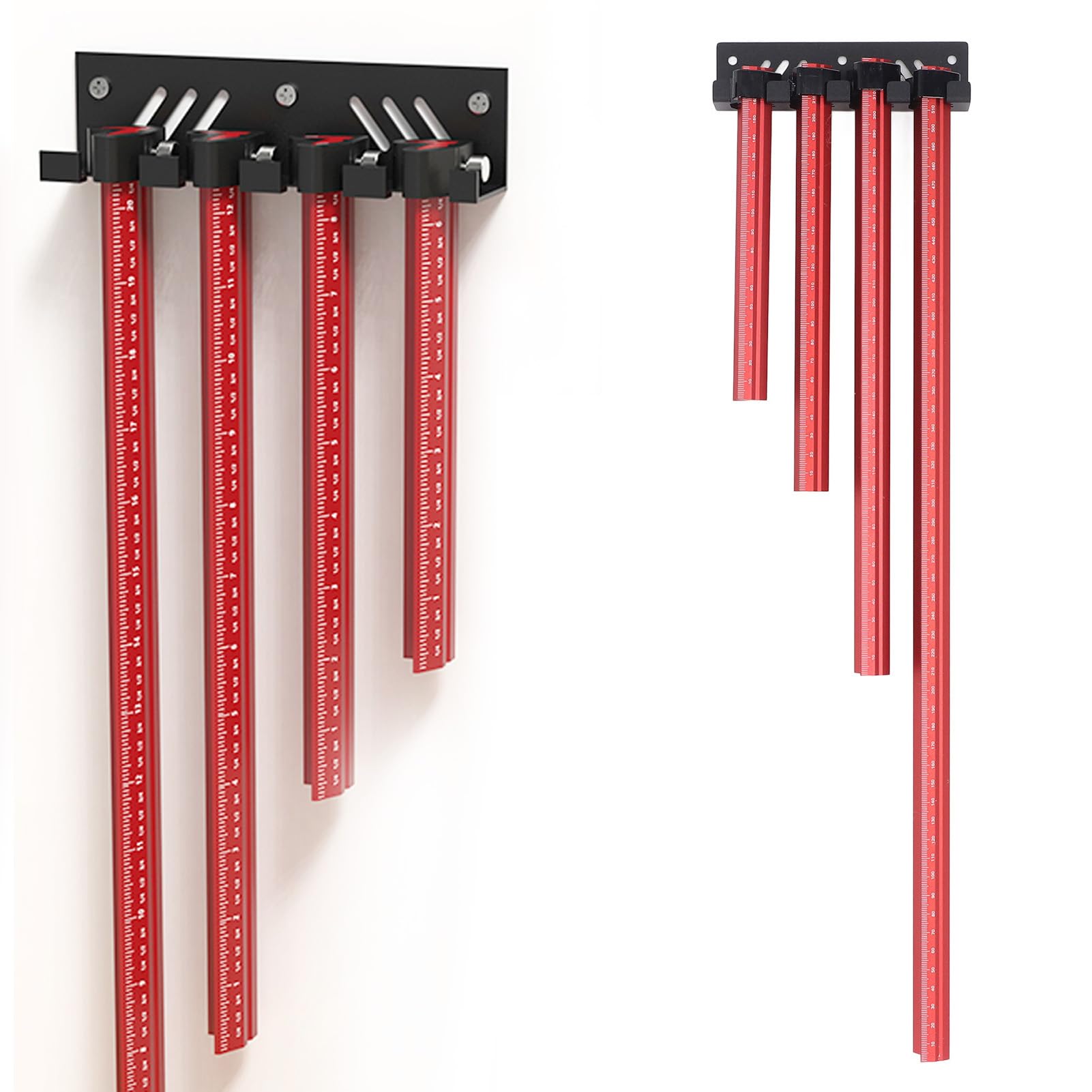 V Shaped Woodworking Tool Leg Ruler, 4Pcs 4 6 8 10in Double Sided Scale, Corner Measuring Tool, Aluminum Alloy, for Testing and Measuring Right Angles