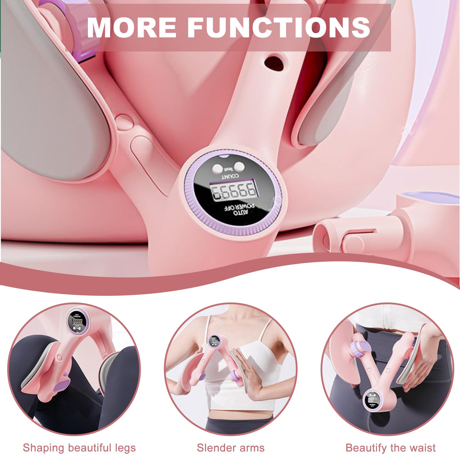 Allenatore per cosce: Trainer per il pavimento pelvico per donna, allenatore per le gambe, pressa per glutei e gambe con funzione di conteggio, attrezzo per l'allenamento delle gambe per la