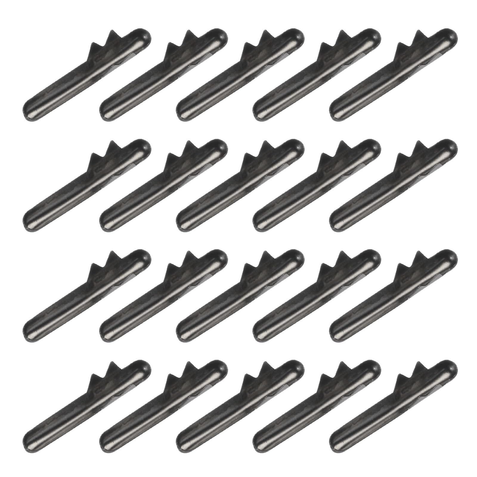 PATIKIL Elastic Cord Crimp Ends, 500 Pcs Stainless Steel Elastic Barbed Cord Fastener Half Cover Cord Ends for Binding Hanging Webbing DIY, Gun Color