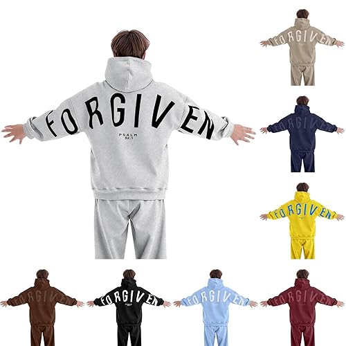 Forgiven Hoodie Men & Women Letter Graphic Print Hoodies Oversized