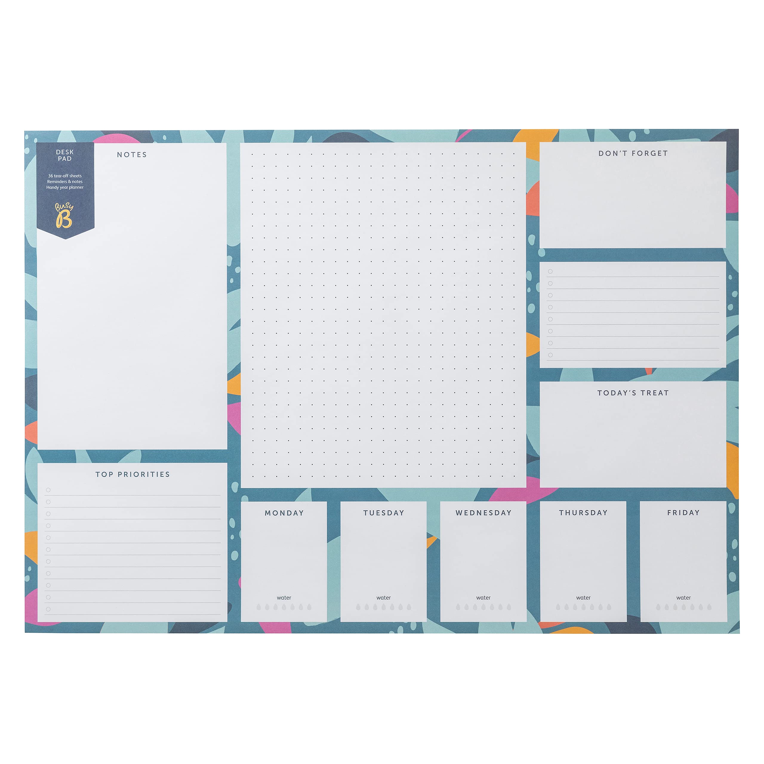Busy B A3 Desk Pad with 36 Tear-Off Sheets, Paradise Punch,42.7 x 29.7 x 0.7 centimeters