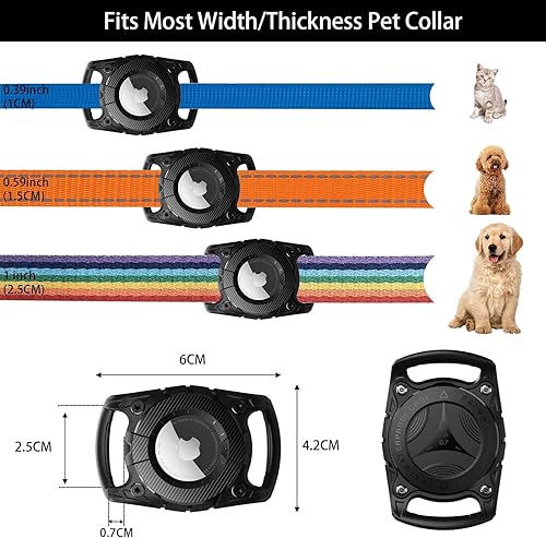 Miniatura 4 de Llavero impermeable para Airtag para mascotas, resistente a los golpes, resistente a los golpes, funda rígida de poliuretano termoplástico para