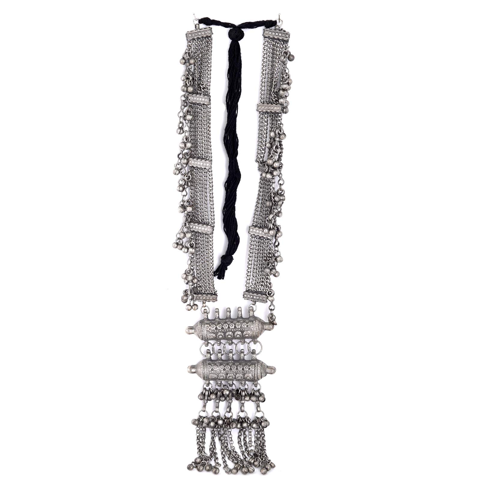 TEEJH Anukriti Silver Oxidised Long Necklace For Women (B08YNP4RTS) Amazon Price History, Amazon Price Tracker