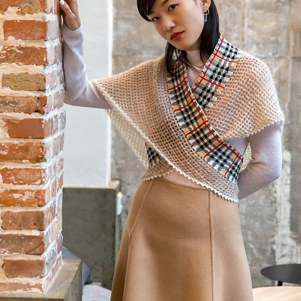 DIY Color Caqui Mantón de Material de Embalaje, de Lana Merino y 350G 60G Mohair Bolas de Lana de Ganchillo, Kits de Tejer, Suave y cálido
