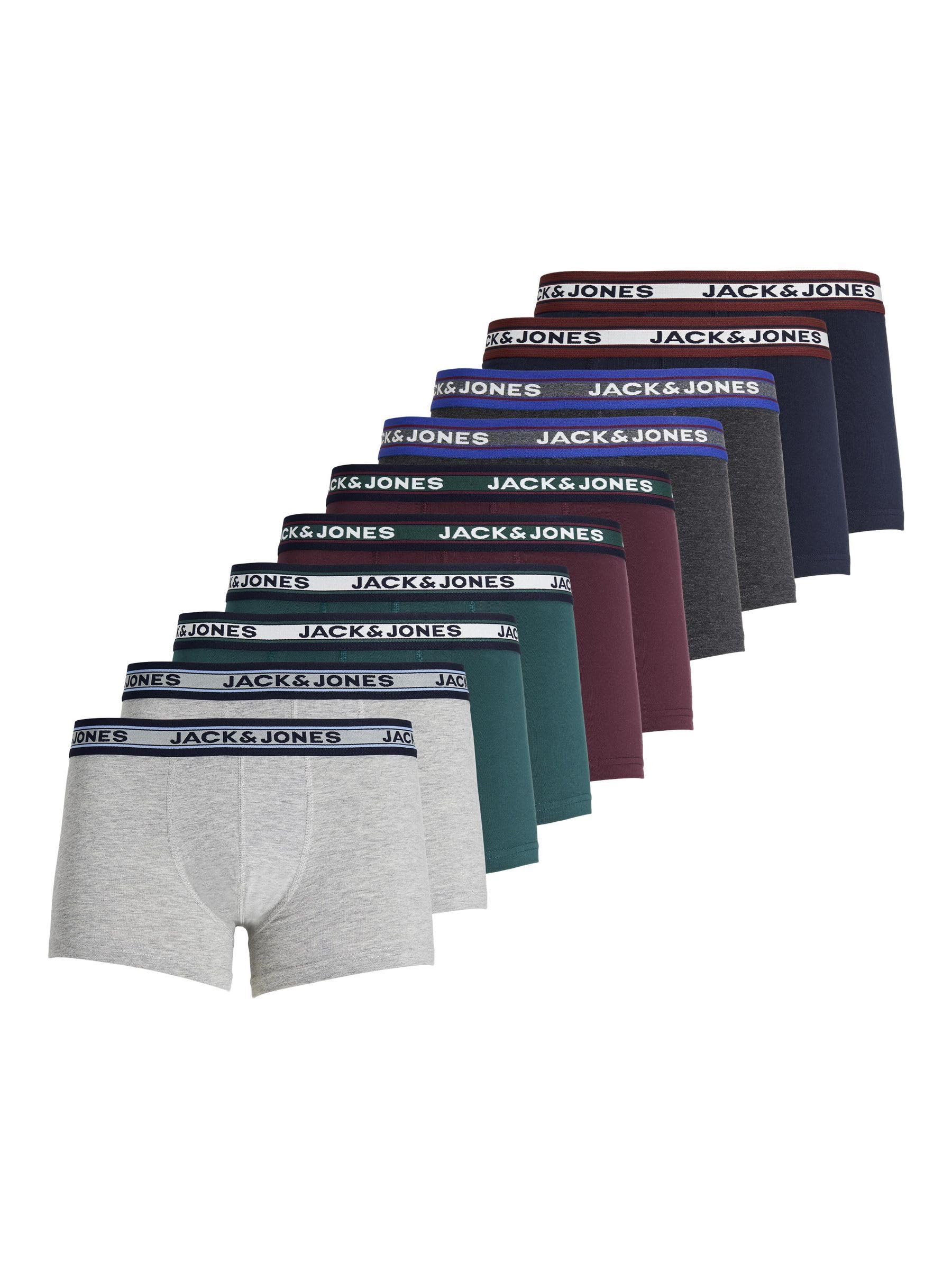 Jack & Jones Jacsolid Trunks 10 Packs, Boxer Uomo, Dark Grey Melange, L-image