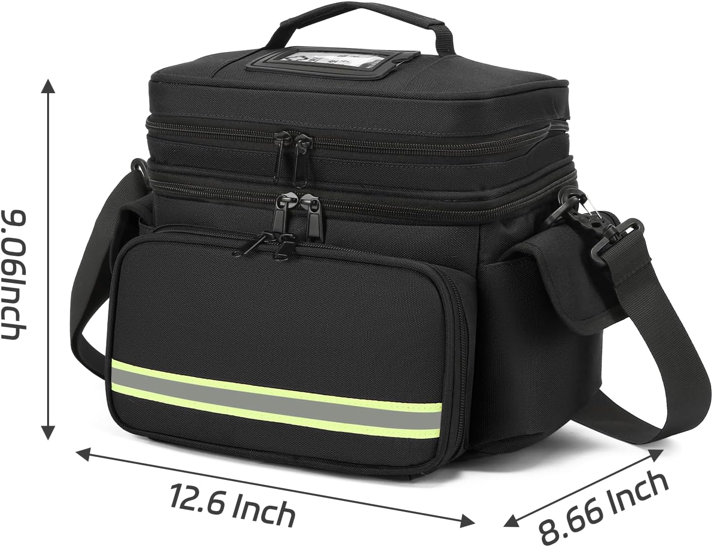 Black Double Layer First Aid Bag Medical Bag Empty Emergency First Responder Organizer for Nurses,Home Health Care, EMT - Image 5