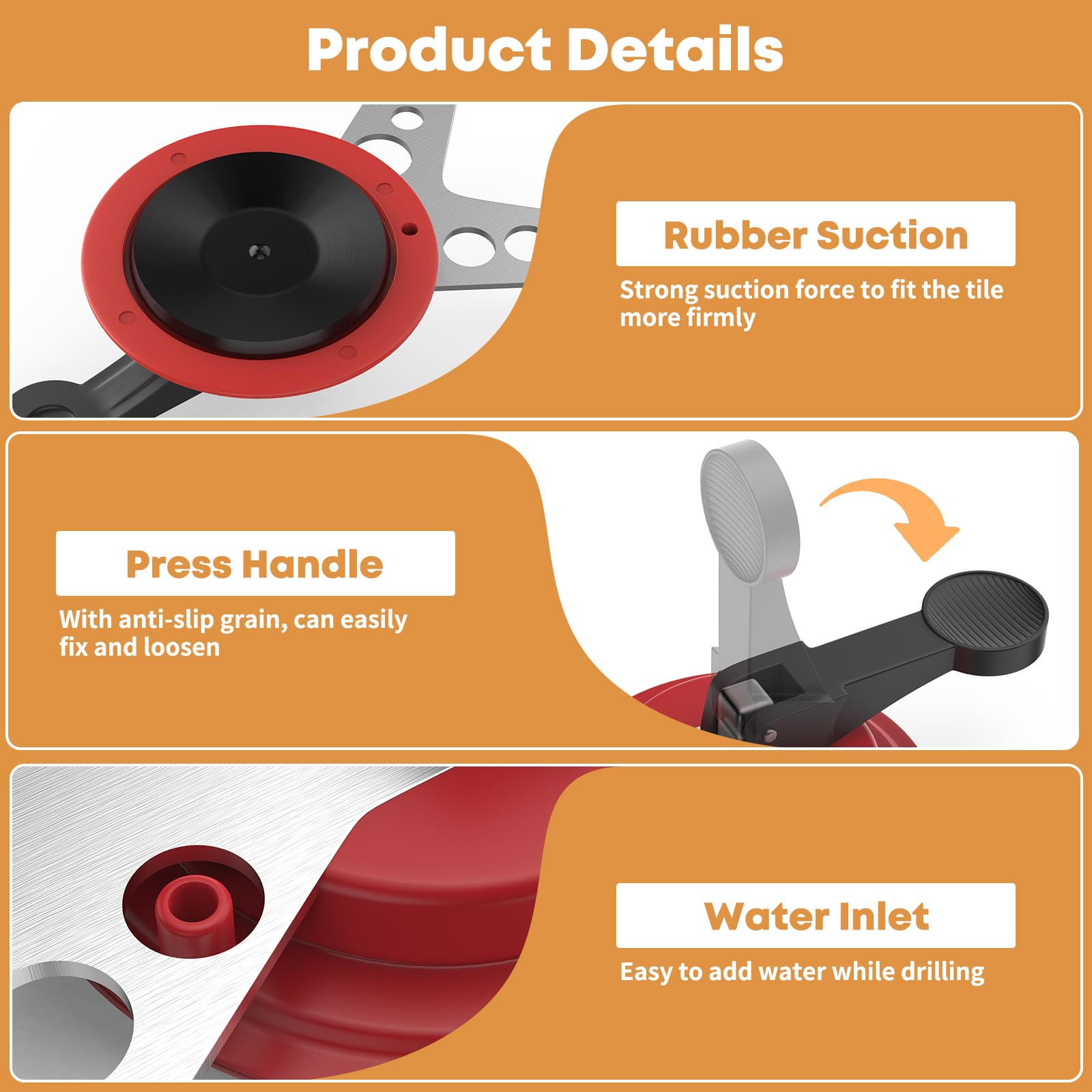 Snowtaros Drill Hole Saw Guide Jig Precision Tool for Clean and Easy Tile Hole Drilling - Image 2