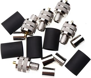 UHF PL-259 Male Crimp Type RF Connector for 50-Ohm RG8-RG213-LMR400 Coax Wire (10 Pack)