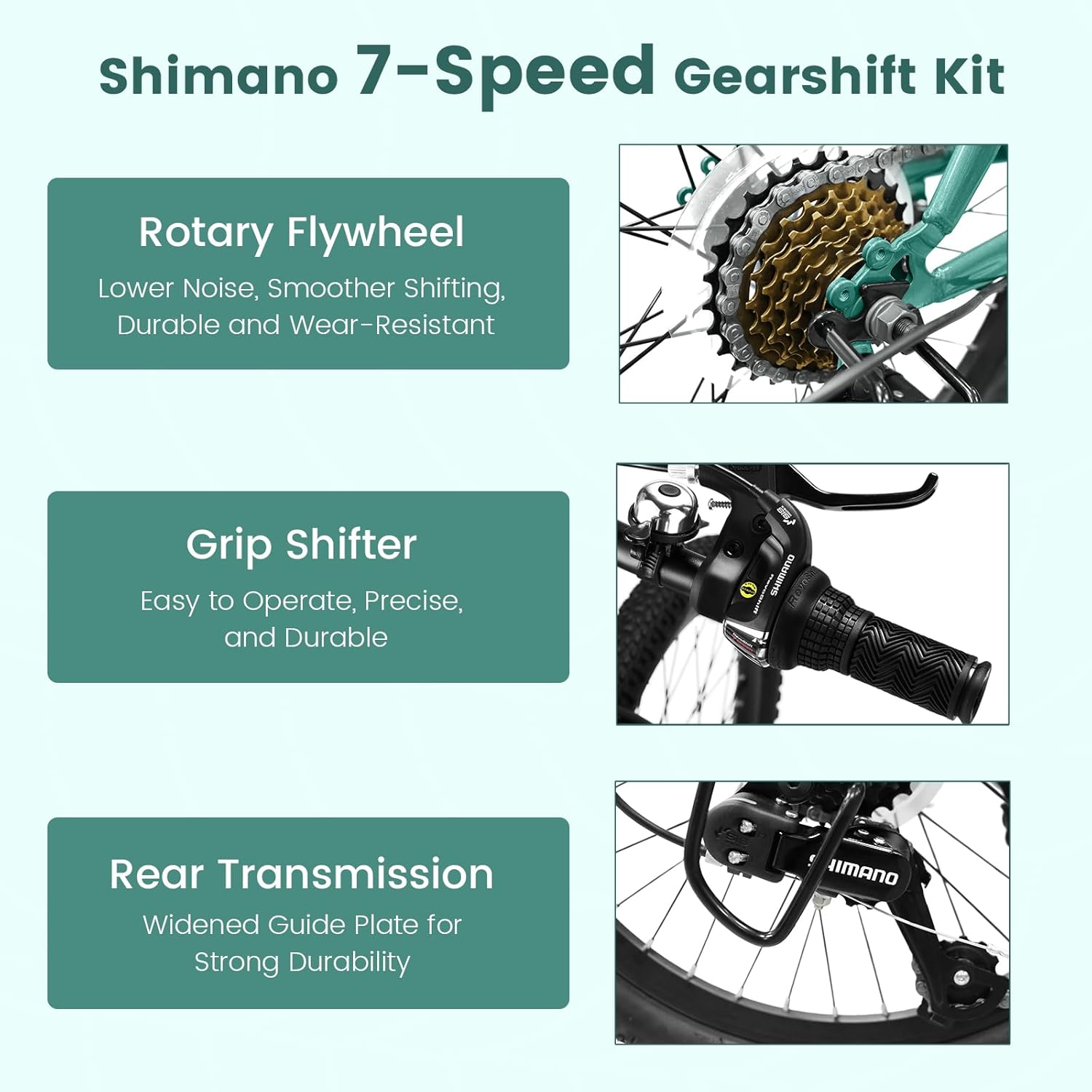 Ecarpat 20 24 inch Kids Mountain Bike for Boys Girls, Front Suspension All Terrain Mountain Bicycles, Mountain Bikes 7-Speed with Mechanical Disc Brakes, Gift for Boys and Girls