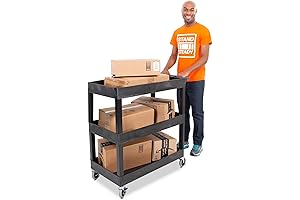 Stand Steady Tubstr 3-Shelf Utility Push Cart