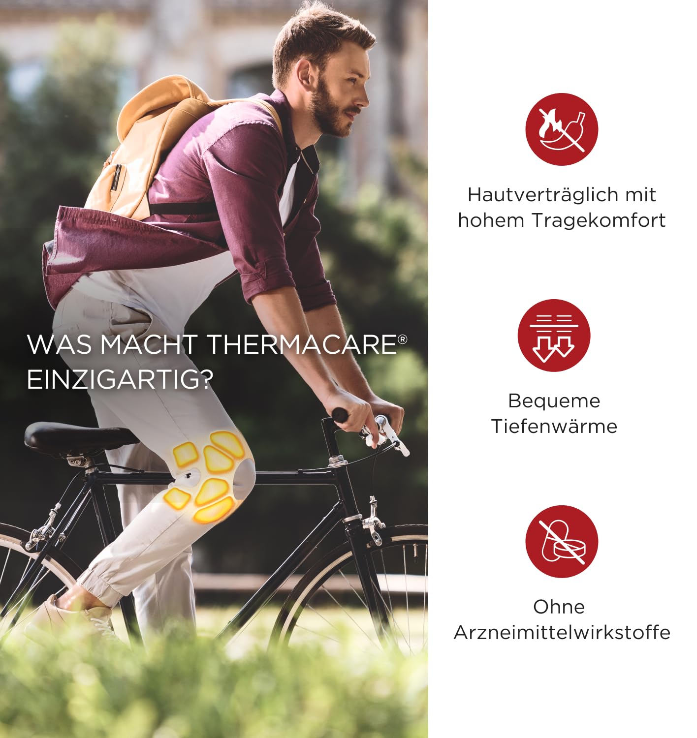 ThermaCare bei Knieschmerzen, 2 Stück, ThermaCare Knie-Pflaster gegen Osteoarthrose & Verspannungen, Originalware von Angelini Pharma Deutschland