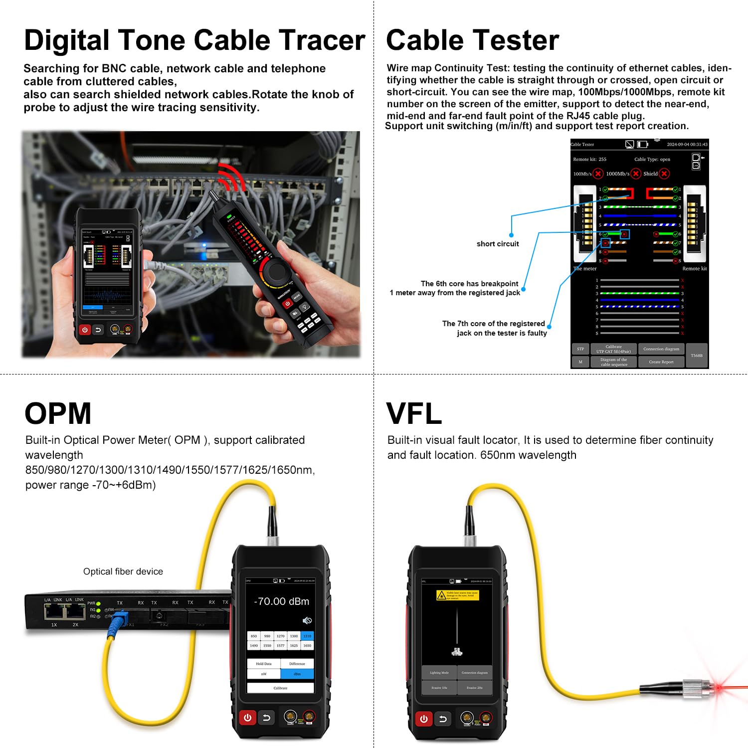 WANLUTECH LT-600M Digital Tone Cable Tracer in use