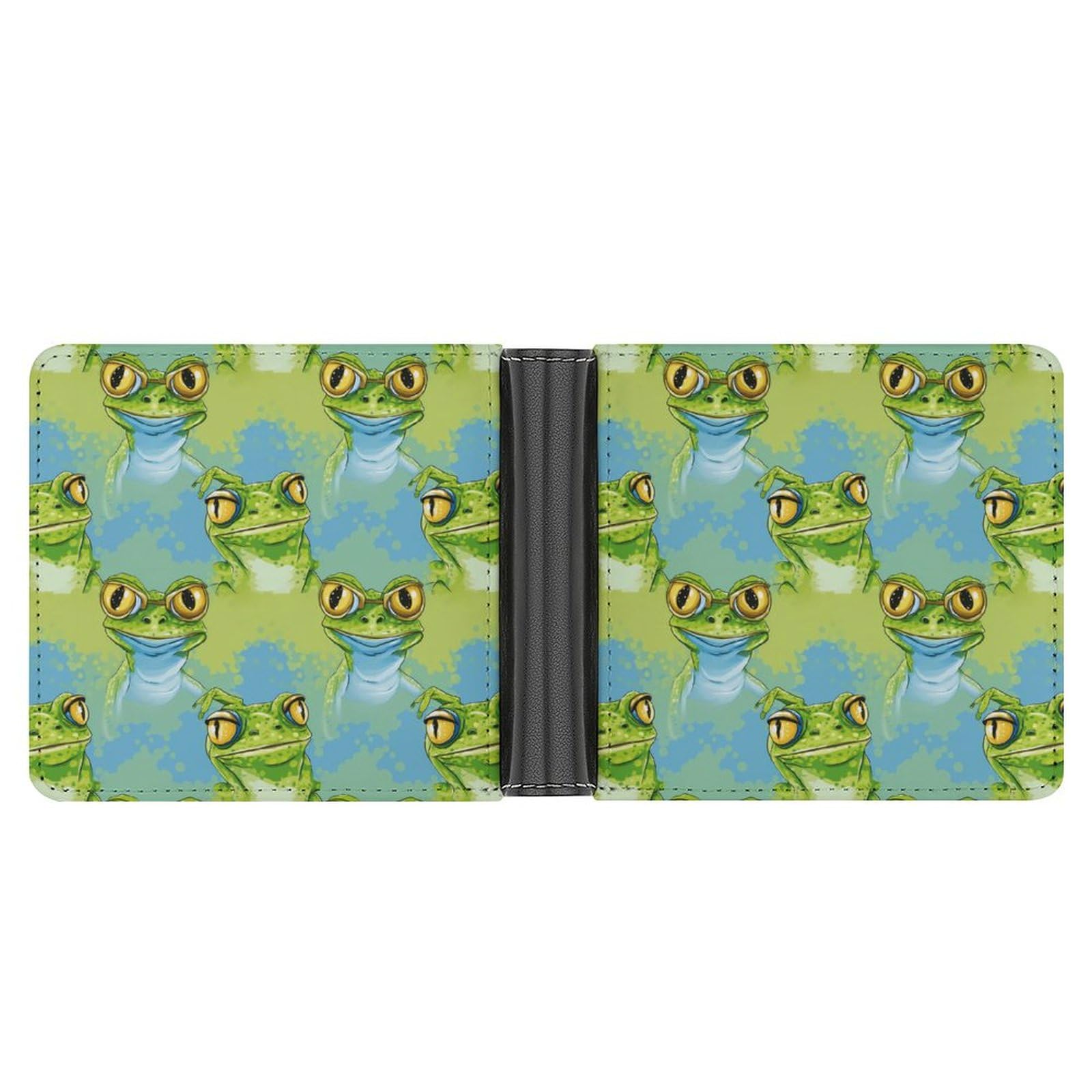 Funny Frogs Funny Billfold Wallet Credit Card Holder Slim Passcase Pouch Purse for Men Women