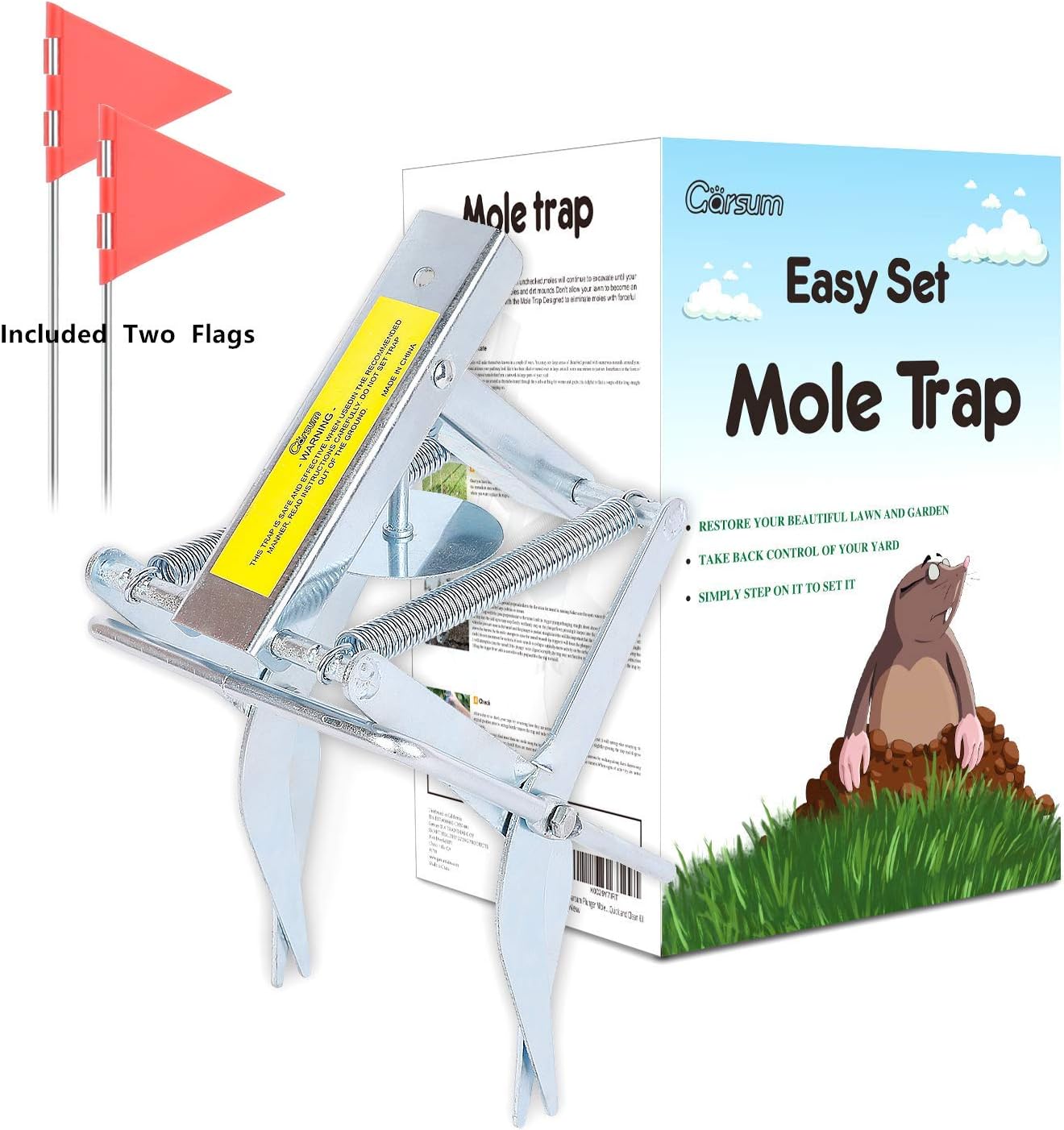 Garsum Plunger Mole Trap Gopher Trap Reusable Quick and Clean Kill,2 Scissor Trap