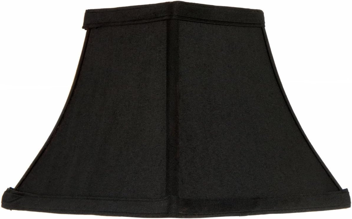 Upgradelights Square Bell 10 Inch Candle Stick Bulb Clip Replacement Lamp Shade Black with Gold Lining (5x10x9)