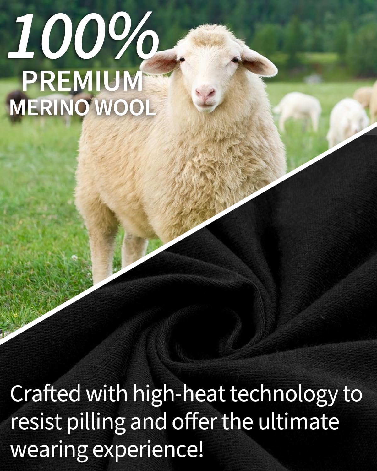 Women’s 100% Merino Wool Base Layer Top, Merino Wool Long Sleeve Undershirt, Wool Thermal Shirt - Image 4