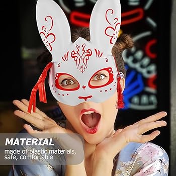 Amazon.com: LOGOFUN Easter Fox Mask - Traditional Japanese Cosplay