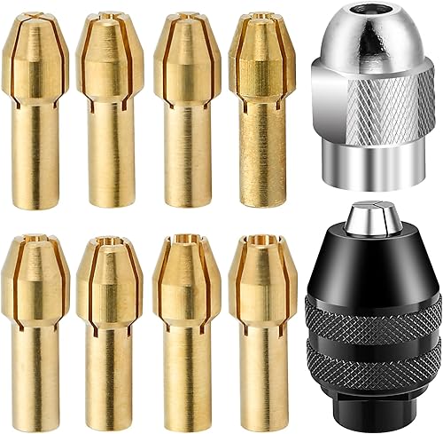 Worldiry - Kit de herramientas Dremel de 10 piezas, repuesto 4486 Juego de pinzas de taladro para Dremel, latón de cambio rápido taladro giratorio