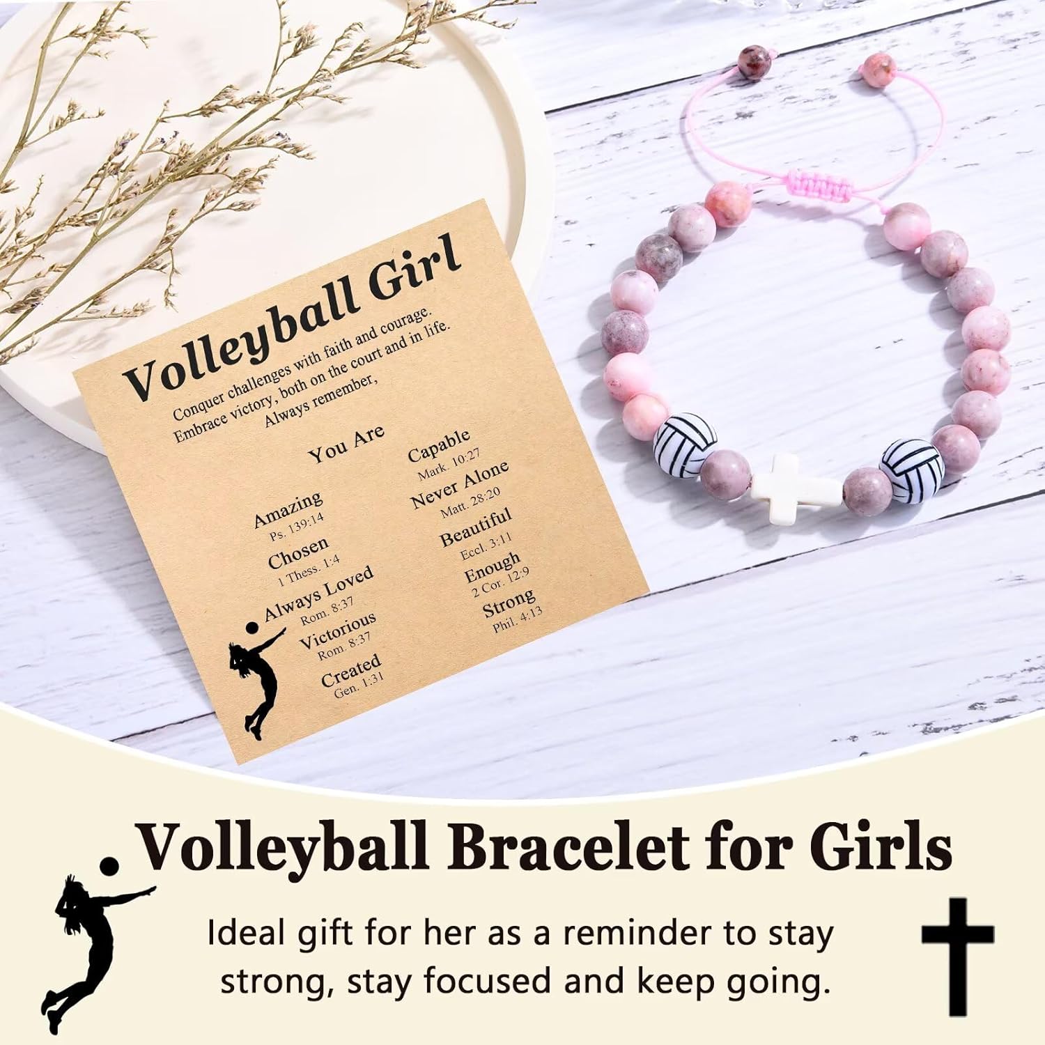 Volleyball/Soccer/Baseball/Basketball Gifts for Teen Girls Cross Bracelets Sport Stuff Jewelry for Birthday, Christmas, Graduation - Image 3