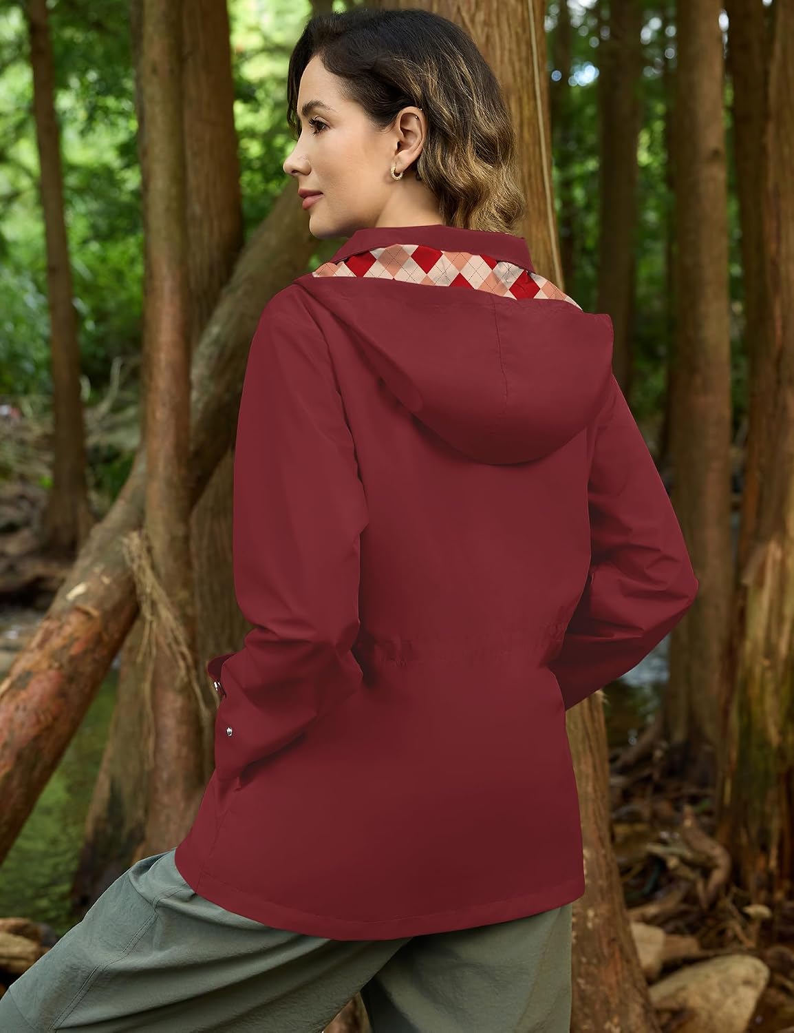 Avoogue Rain Jacket for Women Waterproof Lightweight Hooded Raincoat for Hiking Travel Outdoor