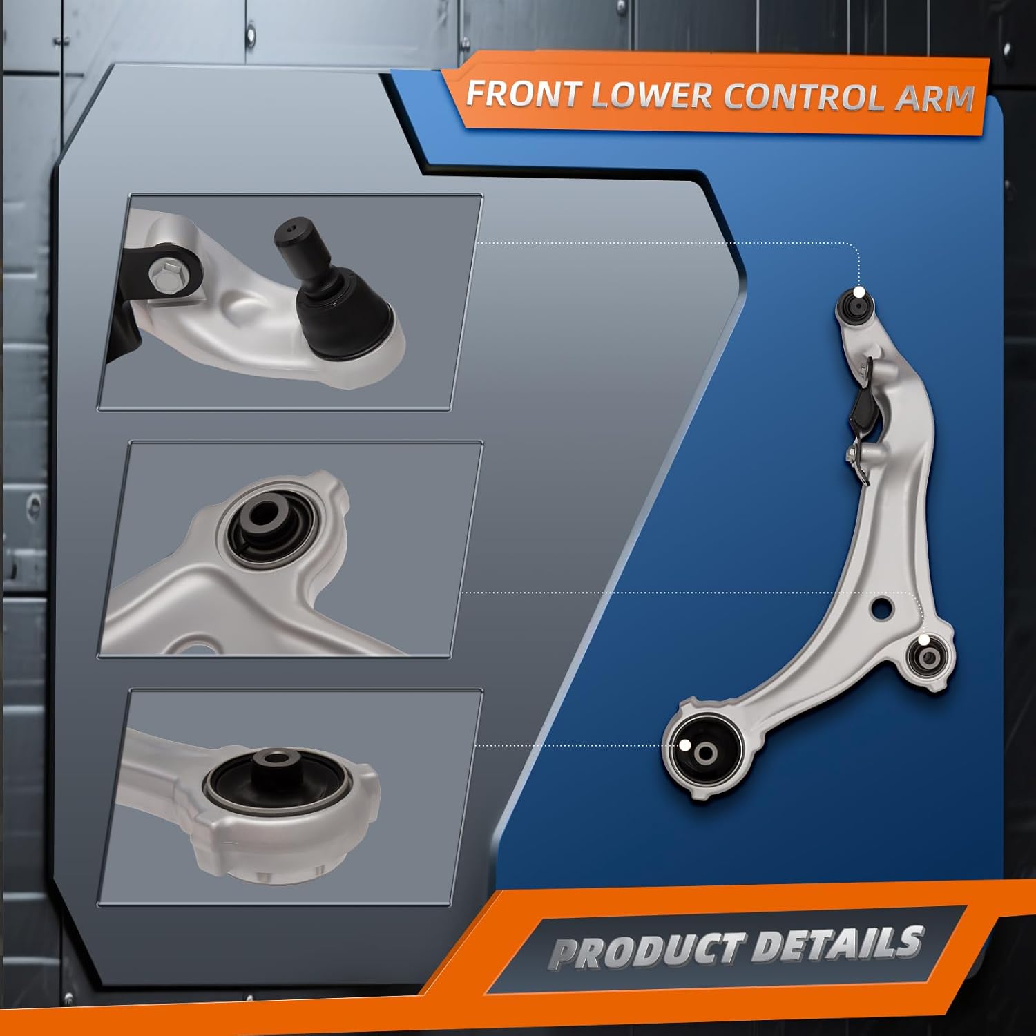 KEYOOG 10Pcs Front Lower Control Arm Kit w/Ball Joint Fit For 2011-2013 2014-2017 Ni-ssan Quest, Outer Inner Tie Rod End, Sway Bar Link, Boots (OE# 524-221 524-222 MS301200 K750783 EV801340 ES801267)