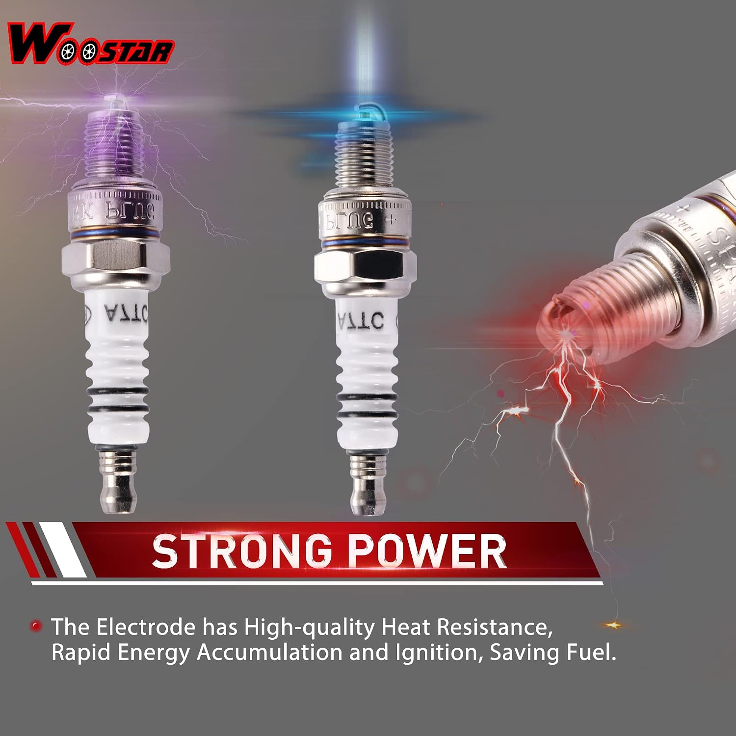 WOOSTAR A7TC Spark Plug Replacement for 50cc 70cc 90cc 110cc 125cc 150cc Chinese 4 Wheeler ATV Dirt Bike Go Kart