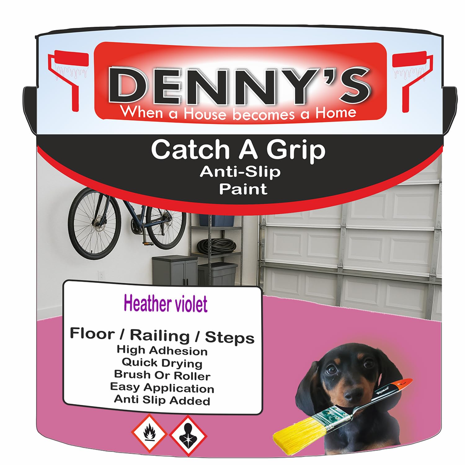 Catch A Grip Anti Slip Floor Paint – Non Slip Coating for Steps, Railings & Garages – 170 Colours, High Adhesion, Quick Dry, Multiple Sizes (Heather violet, 1 Litre Tin)