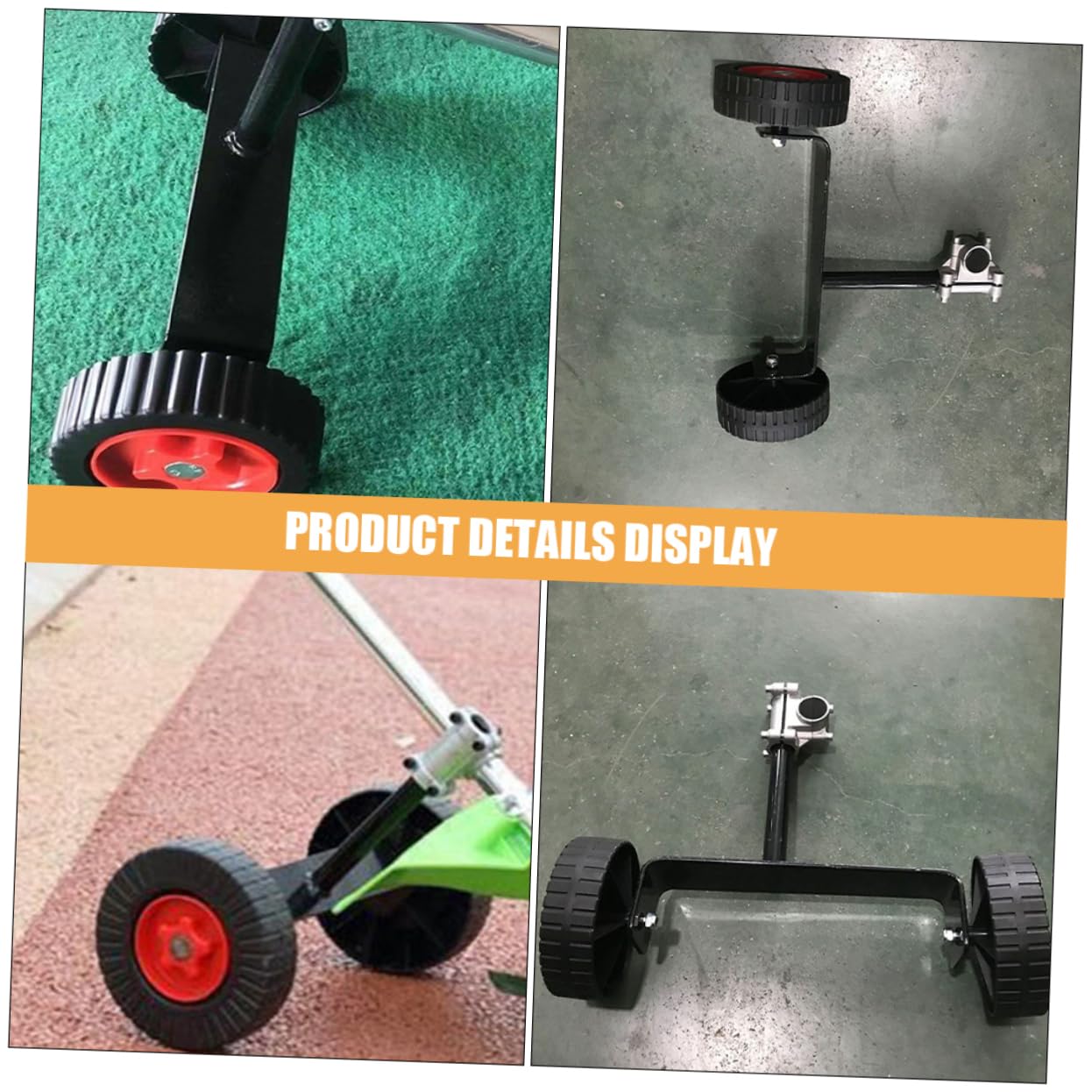 2piezas Recortadora De Hilo Ruedas Soporte Para Herramientas De Jardinería Ruedas Para Cortacésped Compatible Mochila y Montaje Lateral
