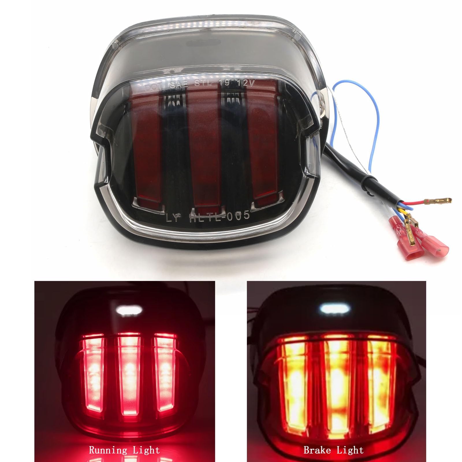 Universal LED Integrated Tail Light – Motorcycle Brake, Running & Blinker Signals (Red Lens)