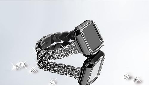 Miniatura 6 de Secbolt Correa delgada compatible con Apple Watch Band de 1.49, 1.57, 1.61, 1.65, 1.73 y 1.77 pulgadas, para mujer, pulsera de metal elegante con