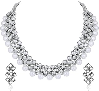 Indian Wedding Party Wear Necklace Earring Set Bollywood Stylish Ethnic Traditional Jewelry Gift for Women