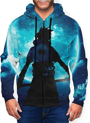 Amazon.com: Anime Hoodies 3D Printed Sweat shirts Mens Jacket Zip Front