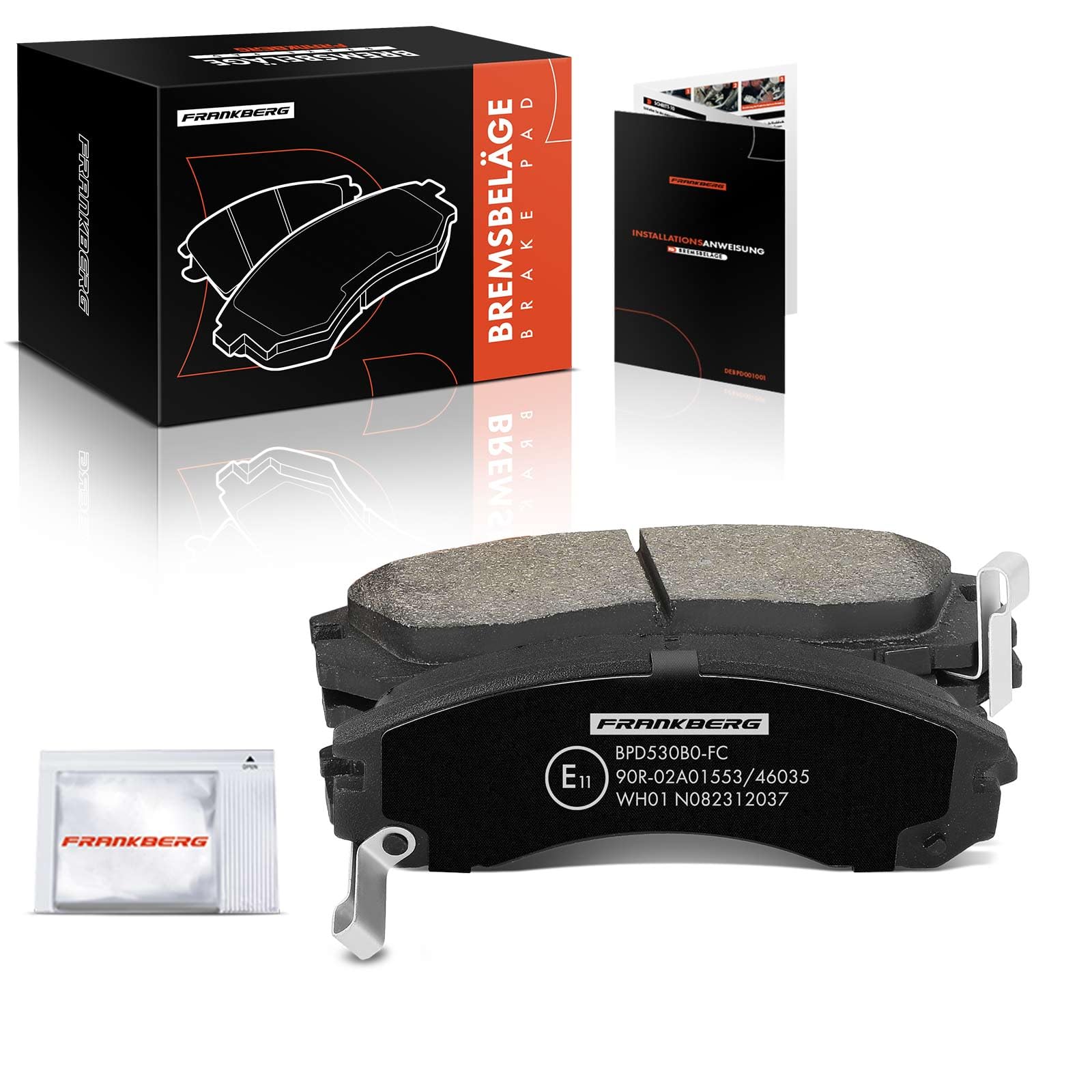 Frankberg Kit de plaquettes de frein incl. 4x Plaquettes de frein Avant