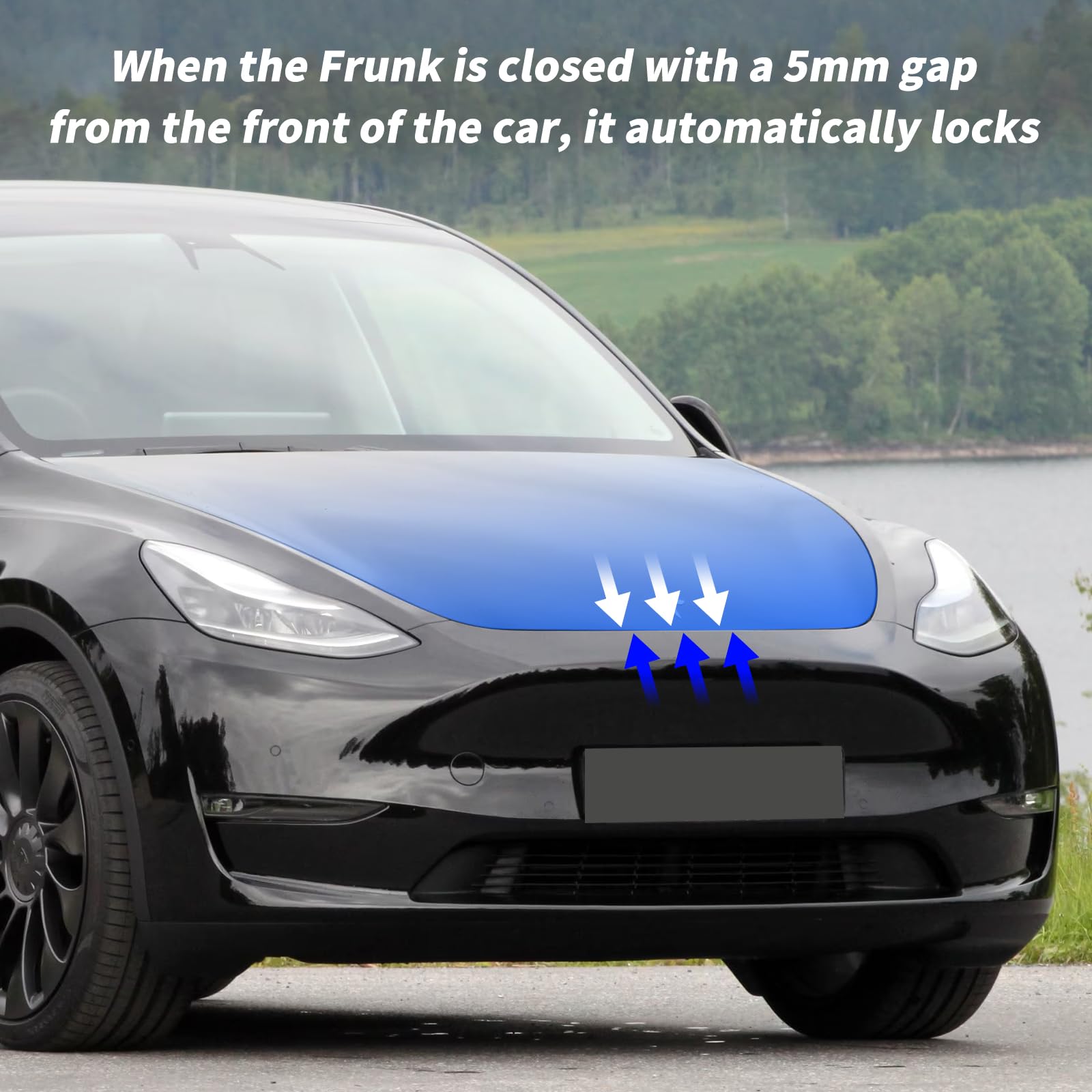 Onlysay Power Frunk chiusura morbida per Tesla Modello Y Baule anteriore Chiusura automatica Coperchio di aspirazione elettrica Chiusura automatica più vicina 2021 2022 2023 2024