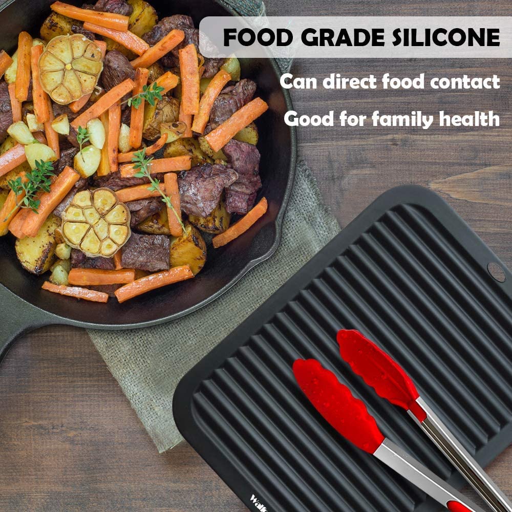 Walfos Sottopentola in silicone per pentole e padelle calde, resistenti al calore, resistenti al calore, per bancone della cucina, 4 pezzi, multiuso e versatili, resistenti al calore e a lunga durata